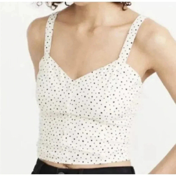 Abercrombie & Fitch Tops - Abercrombie & Fitch Star Smocked Crop Top Size S Small Adjustable Straps White